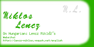 miklos lencz business card